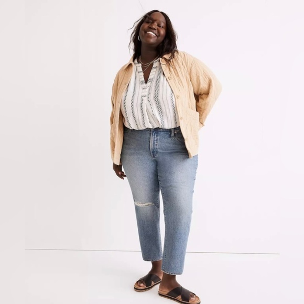 Madewell Size 16W Plus The MidRise Perfect Vintage Jean  Ainsdale Wash Knee-Rip‎